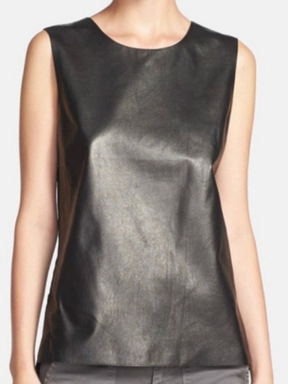 Vince Leather Black Sleeveless Camisole